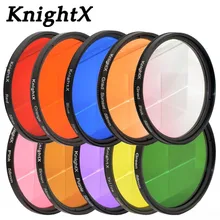 KnightX 24 цветной фильтр nd uv для nikon canon sony a6000 аксессуары eos Объектив фото dlsr d3200 a6500 49 52 55 58 62 67 72 77 мм