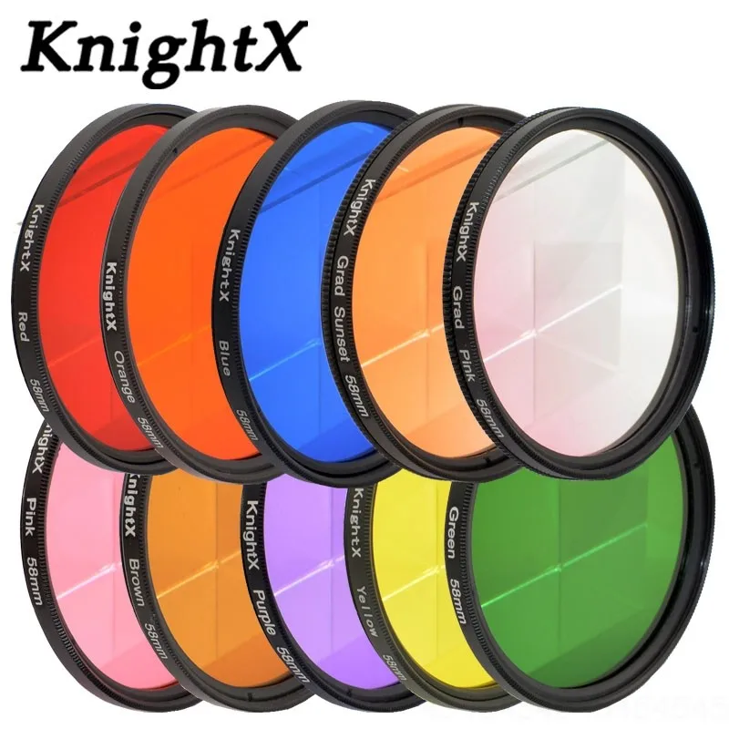 Цветной фильтр nd uv KnightX 24 для nikon canon sony a6000 аксессуары eos Объектив фото dlsr d3200 a6500 49 52