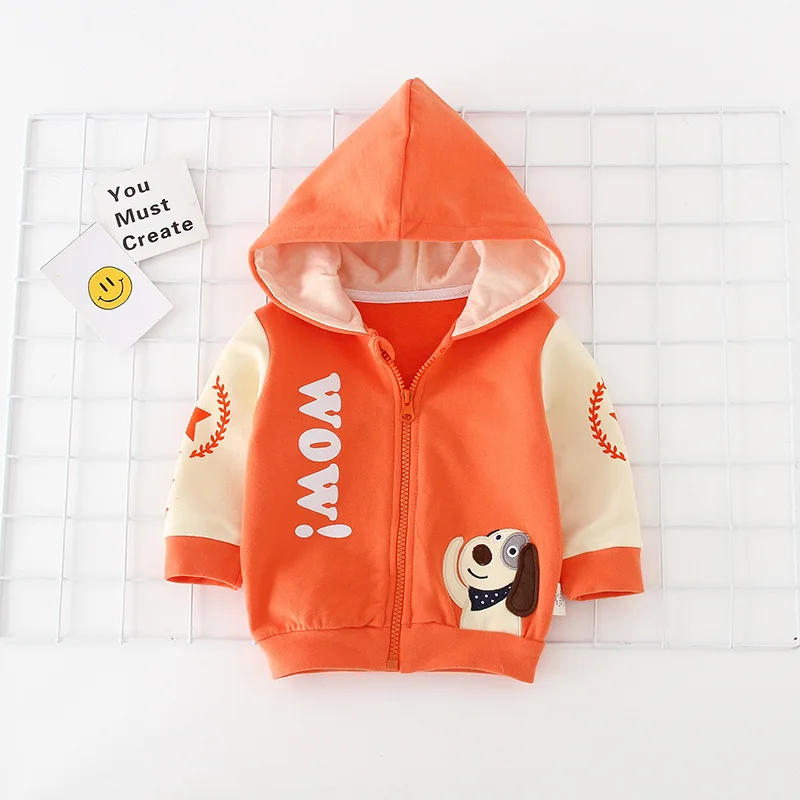 

VTOM Baby Coats Jackets Autumn New Zipper Coats Toddle Cotton Outwear Clothes Infants Cartoon Hooded Jackets With High Quality