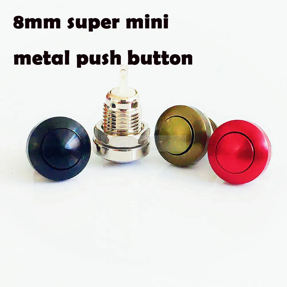 

8mm Metal Push Button Switch Momentary 3 colors Aluminum Horn Doorbell Bell switch Waterproof Car Auto Engine PC Power Starter