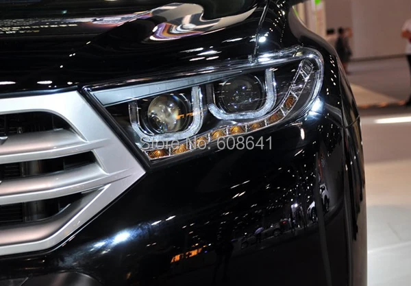Kluger Highlander светодиодный головной светильник U Тип Ангельские глазки для TOYOTA 2012