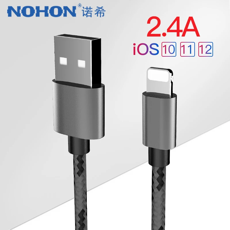 NOHON For Apple USB Charge Data Cable For iPhone X 7 6 8 6S 5 5S Plus XS MAX XR For iPad Mini 8 Pin Fast Charging Sync Cables 1M NOHON For Apple USB Charge Data Cable For iPhone X 7 6 8 6S 5 5S Plus XS MAX XR For iPad Mini 8 Pin Fast Charging Sync Cables 1M