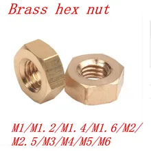 50pcs 20pcs DIN934 Brass hex nut M1 M1 2 M1 4 M1 6 M2 M2 5