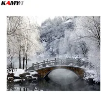 DIY, полная, алмазная вышивка, Снежная природа, фото на заказ, алмазная живопись, вышивка крестом, 3D, Алмазная мозаика, декор DD