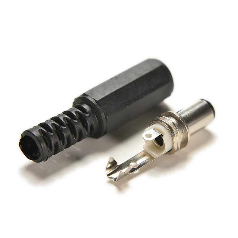 

10PCS for Camera 2.5x 5.5mm with Black Color Tip Male DC Power Plug Jack Adapter Power Supply Cable Connectors Socket for CCTV