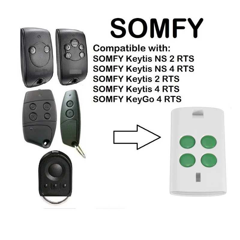 

SOMFY Telis 1 RTS Keytis NS 2 RTS garage door controller compatible remote control 433,42Mhz rolling code free shipping