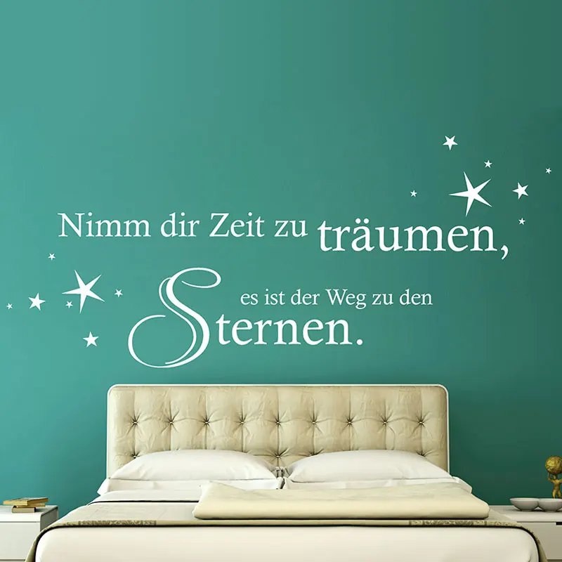 

German Quote Wandtattoo Zeit traeumen spruch im schlafzimmer Vinyl Wall Decals Art Wall Decor for Living Room Home Decor Poster