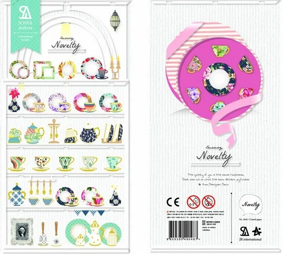 

1pcs/lot Vintage Teapot cup series Gilding style Paper sticker Decoration label Phone sticker