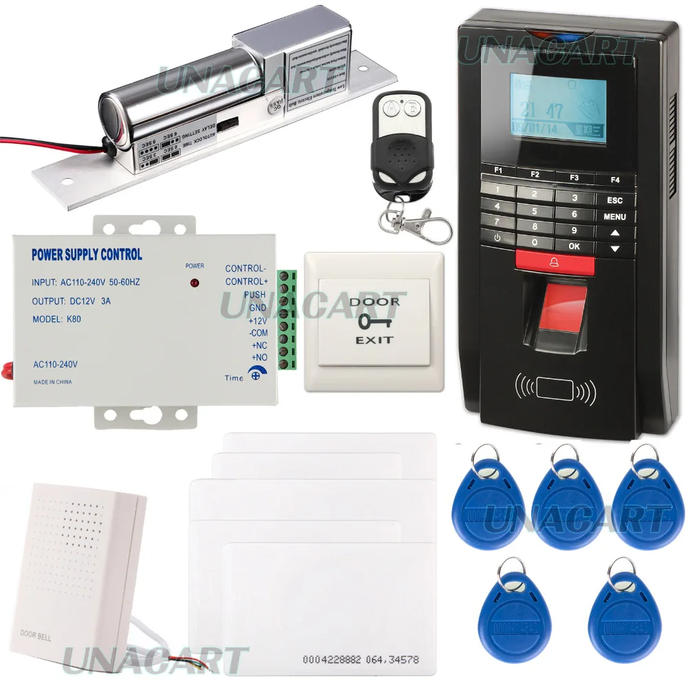 Fingerprint & ID Card Reader Access Control System Kit TCP/IP + RS485 ...