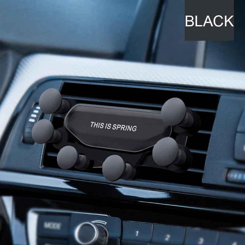 ROCK Универсальный Автомобильный держатель для телефона, держатель на вентиляционное отверстие автомобиля, автомобильная подставка для iPhone 7 8 X для samsung S8 S9 S10, держатель для мобильного телефона - Цвет: Black