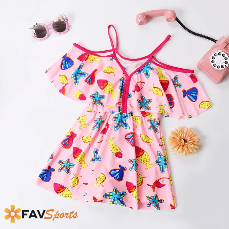 Детские купальники для девочек, цветочный купальный костюм, цельный танкини для маленьких девочек, летняя пляжная одежда, детское платье боди