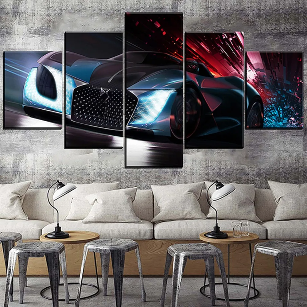

Modular Canvas Art Print Poster Wall Home Decor Frame One Set 5 Piece Concept Super Car Picture For Living Room Artwork Painting