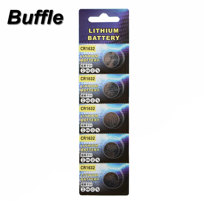 

5x Buffle CR1632 Button Cell Coin Batteries LM1632 BR1632 ECR1632 DL1632 Car Remote Control Electric Alarm 3V Lithium Battery