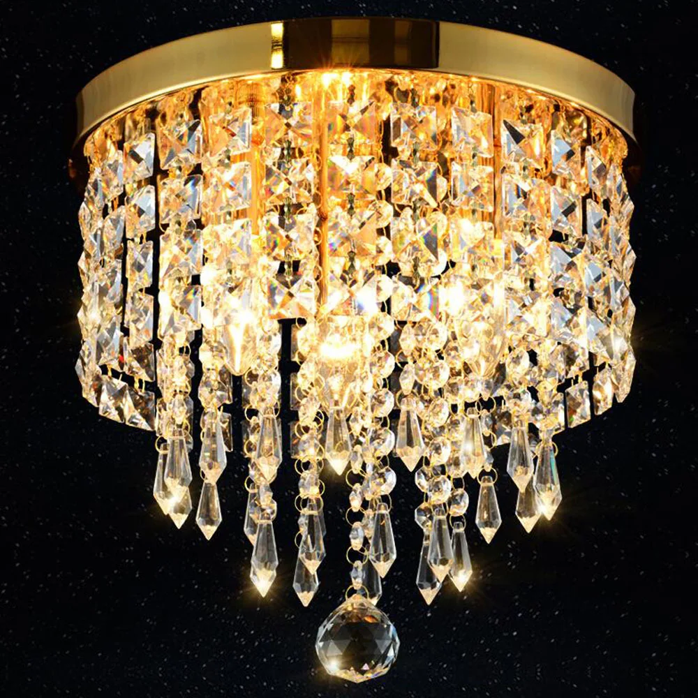 

Diameter 15cm 20cm 25cm 30cm Crystal Pendant Light For Dining Room White E14 Crystal Round Lamp Living Room Lights WPL196