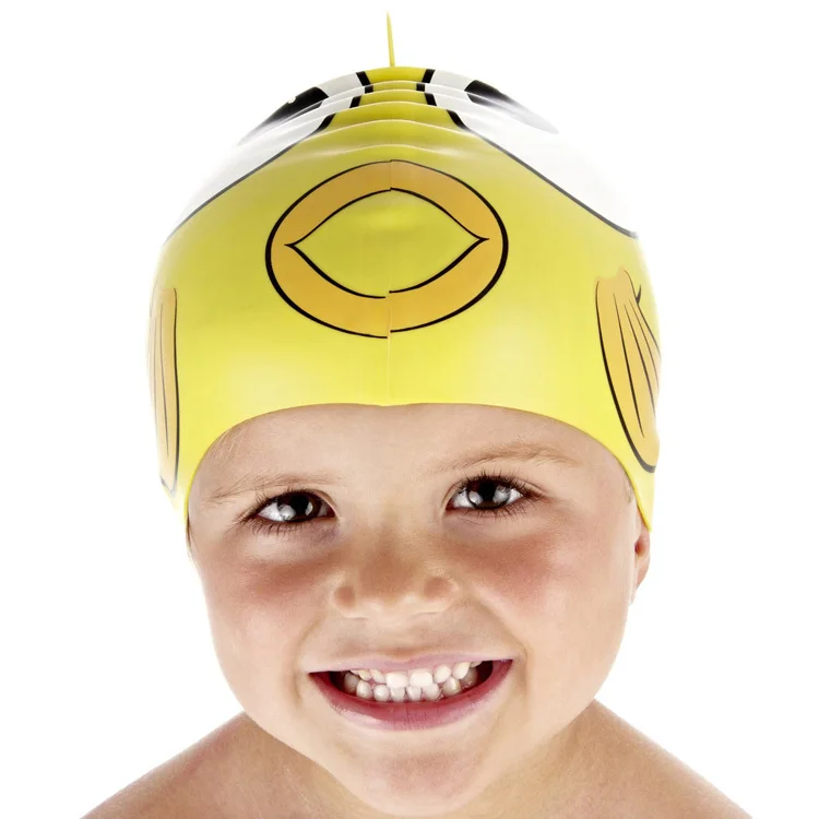 funny swimming cap blue shark swim caps 