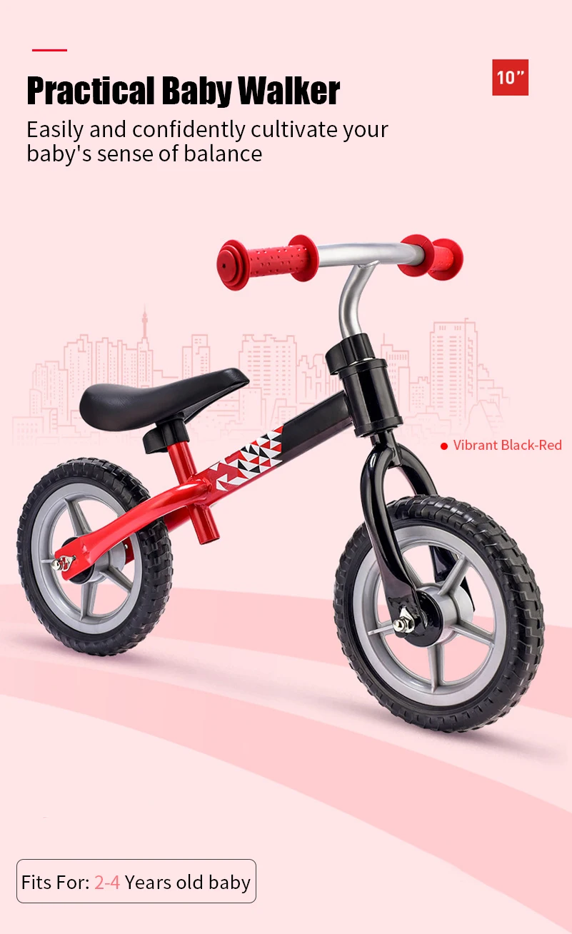 Best WEST BIKING Baby Balance Walker 2-4 Years Kids Scooter Two Wheel Balance Bike No Foot Pedal Children Bicycle Portable Baby Walk 20