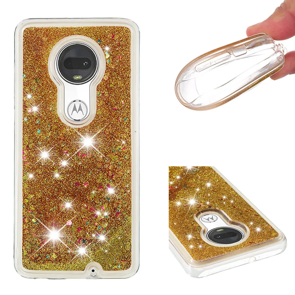 

Shining quicksand TPU anti-fall Love Heart phone case is suitable for Motorola Moto G7 / G7 Plus