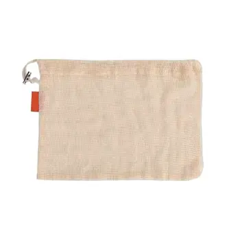 

Cotton Mesh Vegetables Storage Bags for Kitchen Eco-friendly Fruit Organization Bag with Drawstring Reusable Shopping Bag