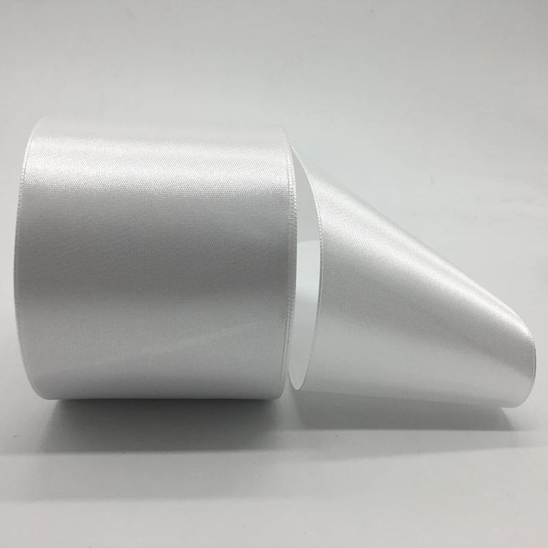 

5Yards 75mm White Polyester Ribbon Silk Satin Ribbon Wedding Christmas Party Decoration DIY Gift Packing
