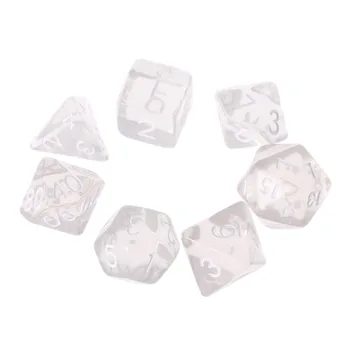 

7Pcs Sided Polyhedral Dice Clear Digital Dice Set