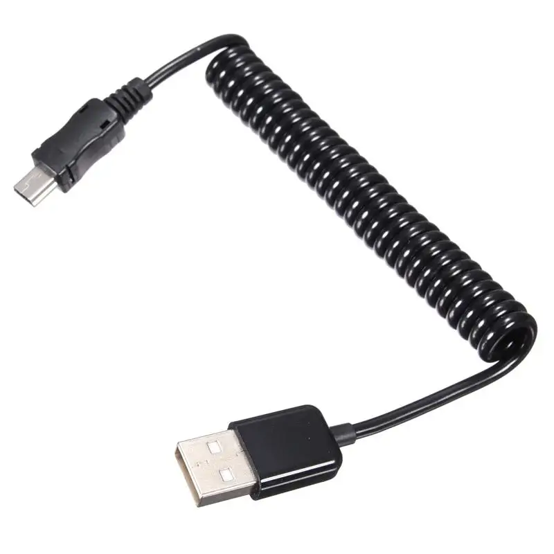 LEORY 1 м мини-usb кабель USB A Тип Мужской USB к мини-usb мужской 5pin соединитель спиральный растягивающийся кабель для передачи данных