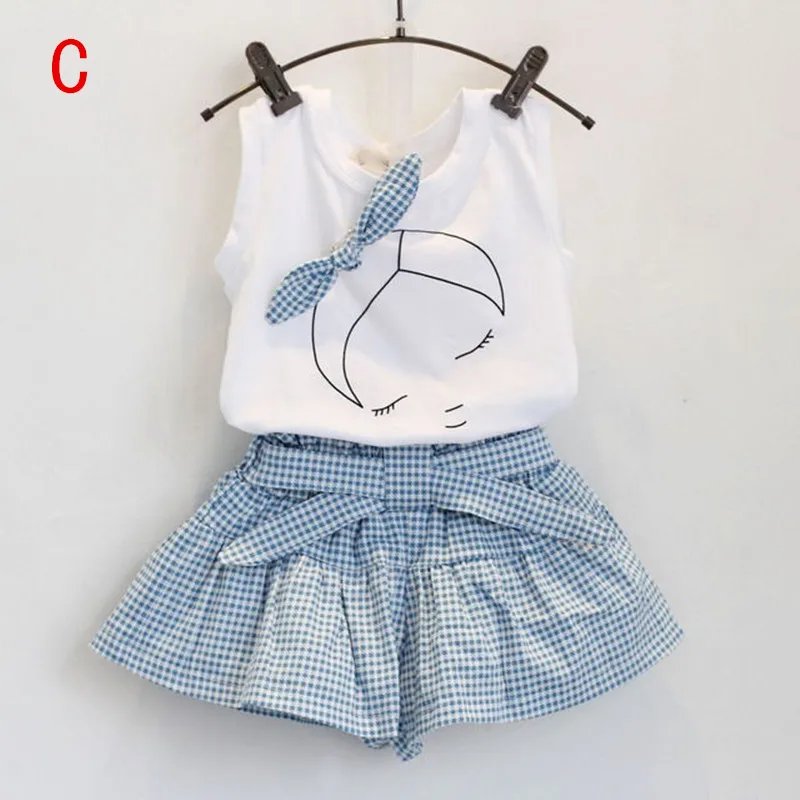 GEMTOT-Baby-Children-Clothes-Set-for-Girls-Fly-Sleeve-Flower-Cotton-ShirtShorts-Summer-Set-Sport-with-Belt-Print-Letter-Clothes-2