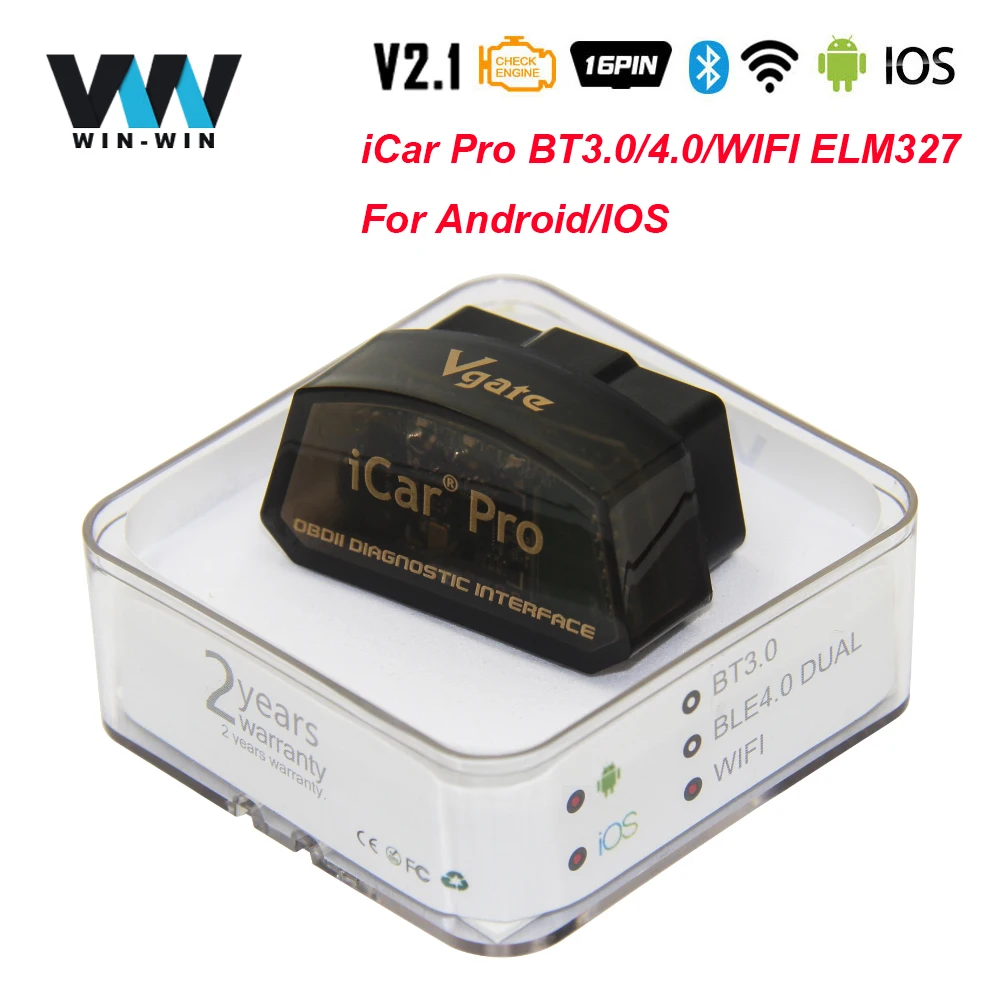 

Vgate iCar Pro ELM 327 V2.1 OBD2 Scanner Bluetooth 3.0 4.0 WIFI For Android/IOS OBD 2 Car Diagnostic Auto Tool PK ELM 327 V1.5
