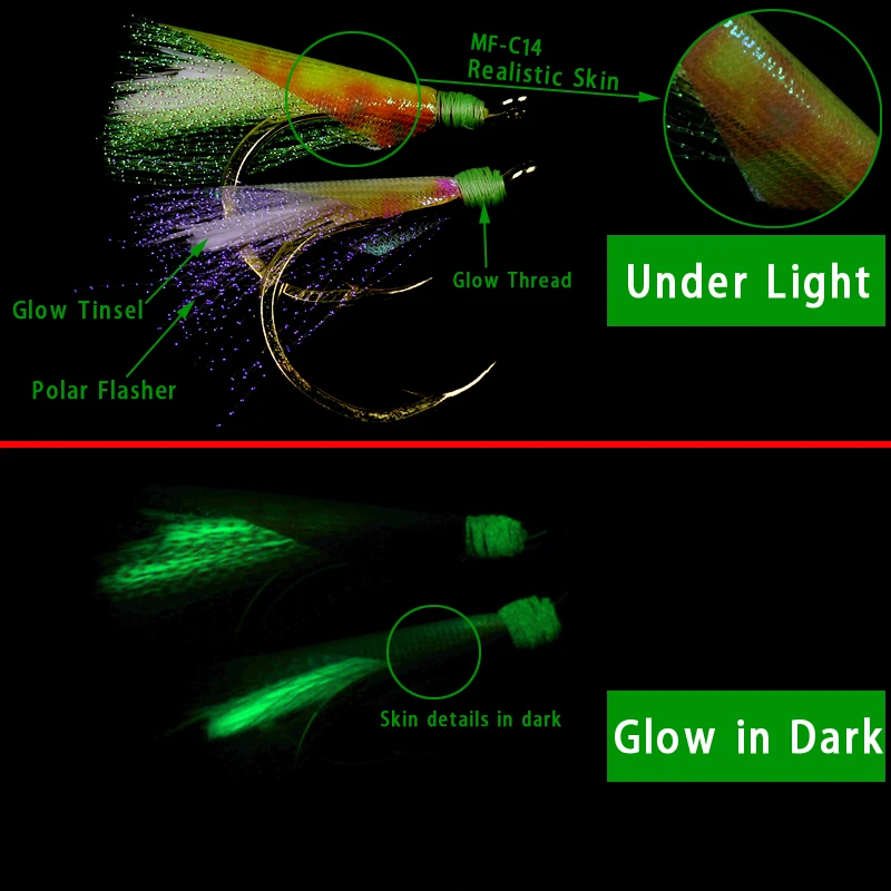 Wifreo 6 сумка для завязывания мушек люминесцентный гольян волокно EP светящийся материал для рыбалки джиг крючок приманки для изготовления УФ светящейся форели морская установка