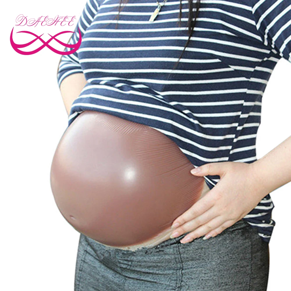 

Brown Color 10x2000g 6-7 Months Silicone Fake Pregnancy Belly Bump Tummy with Strap Backside Self-Adhesive For Men Women Actor