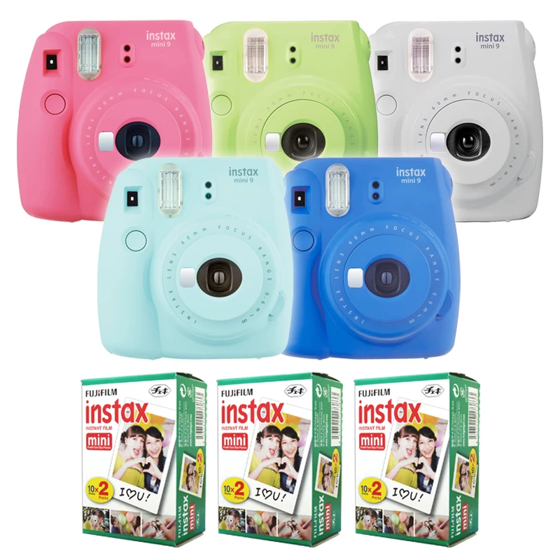 Fujifilm Instax Mini 9 мгновенная камера+ Fuji 60 пленка белый край простая фотография