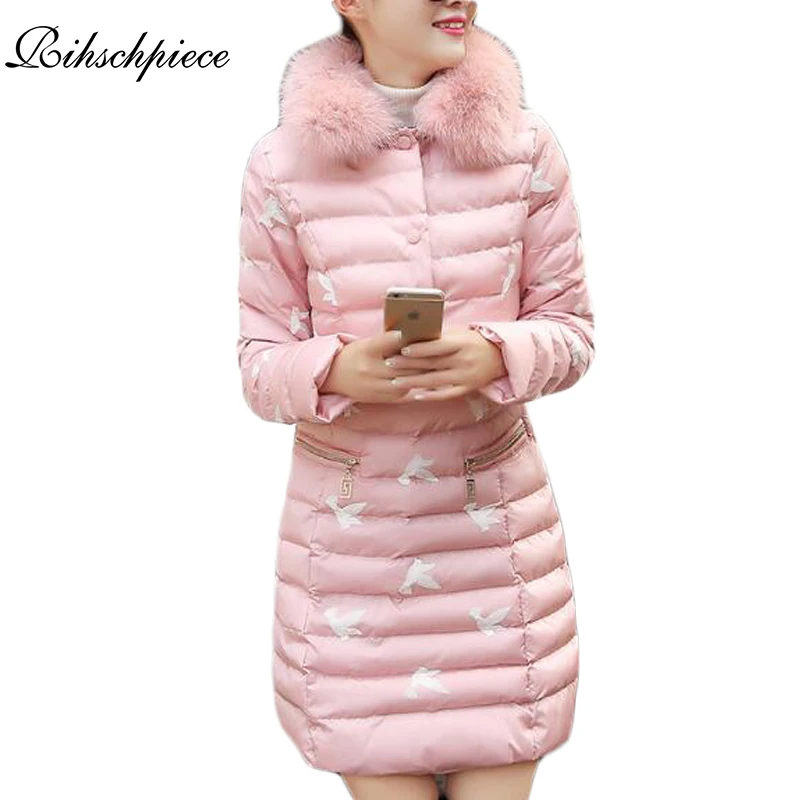 Rihschpiece 2018 На зимнем меху воротник из двух частей комплект Для женщин s костюм вниз