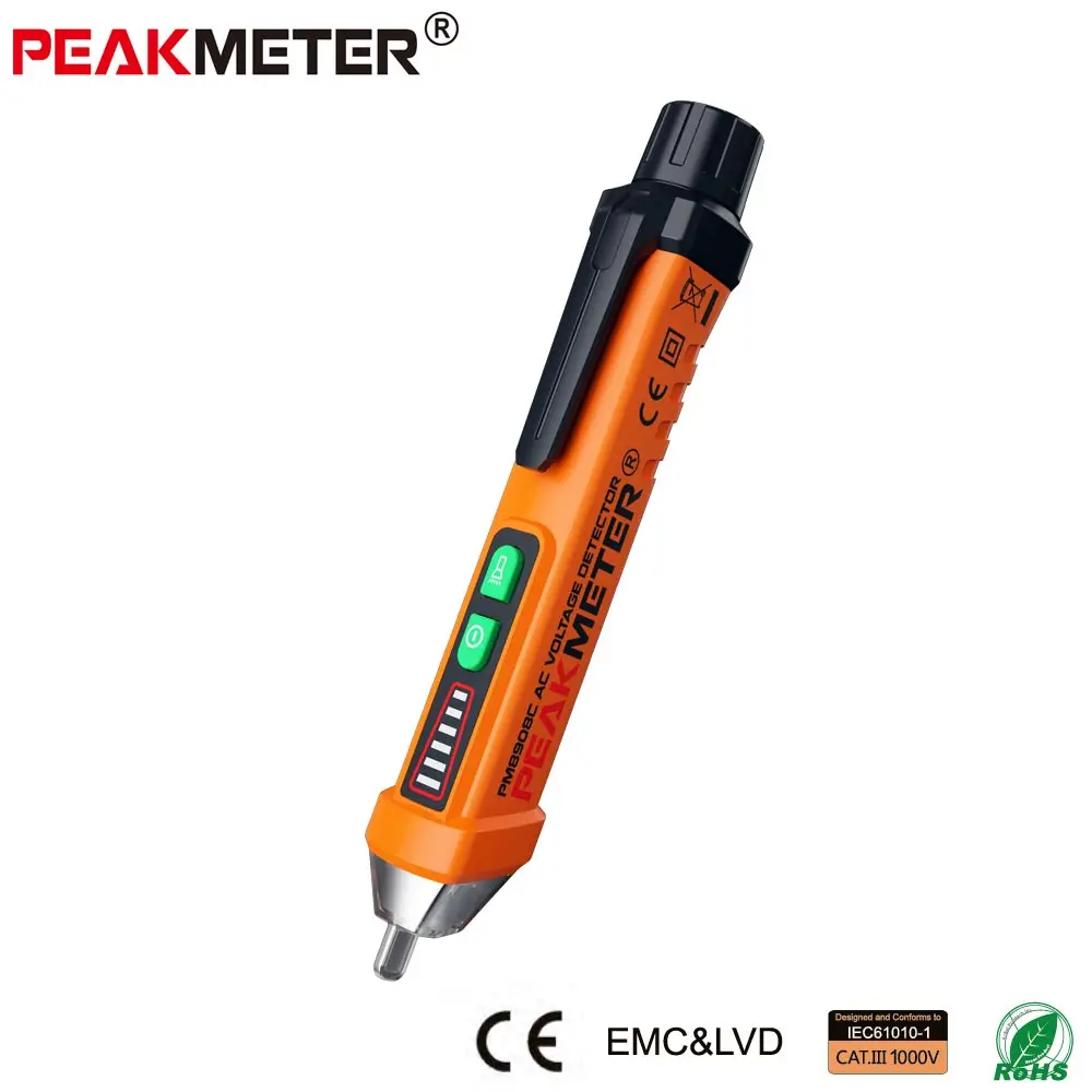Peakmeter PM8908C 50 60 Гц AC 12 1000 В бесконтактный Тестер Напряжения Ручка детектор цепи