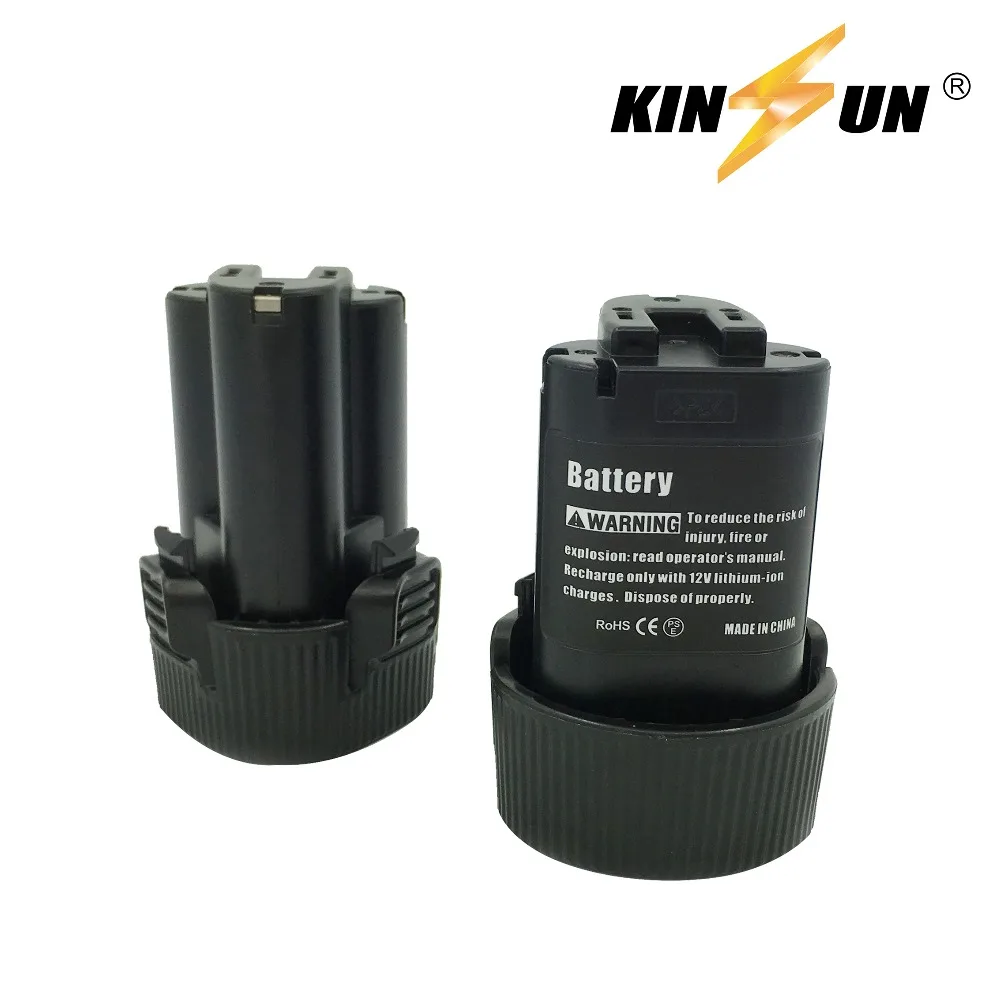 

KINSUN 2-Pack Replacement Power Tool Battery 10.8V Li-Ion 1.5Ah for Makita Cordless Drill Screwdriver BL1013 BL1014 194550-6