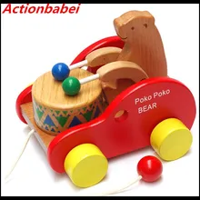 Actionbabei Горячая Распродажа Деревянный Медвежонок Beats барабанная кретивная обучающая игрушка игровой автомобиль Gor дети