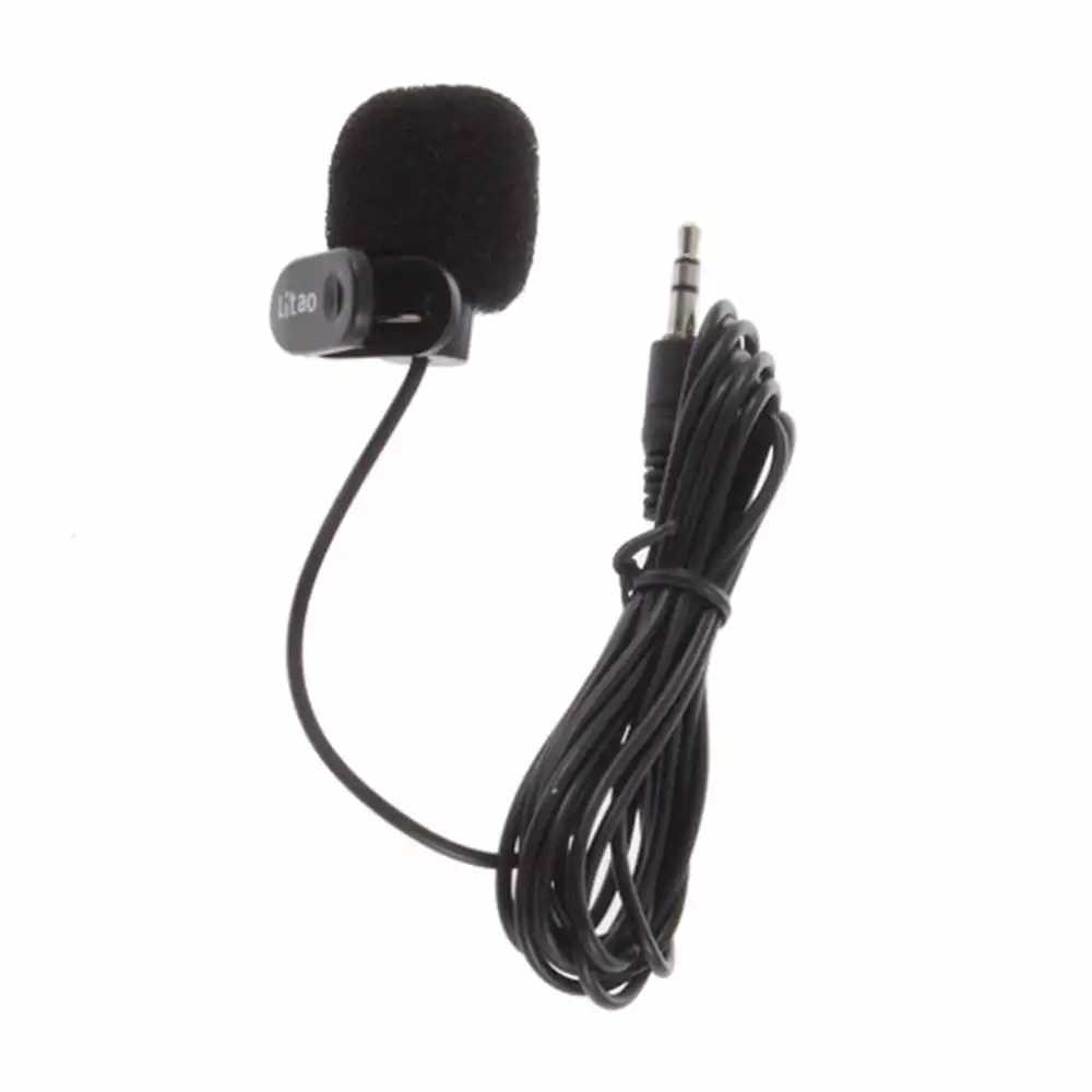 Black New Mini Portable 3.5mm Mini Studio Speech Mic Microphone w// Clip for PC Desktop Notebook Lectures Teaching Mic Black