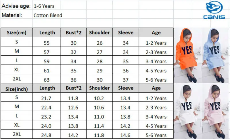 Свитшот для маленьких девочек свитер с капюшоном и надписью YES верхняя одежда из хлопка повседневная теплая осенняя одежда 1-6Y