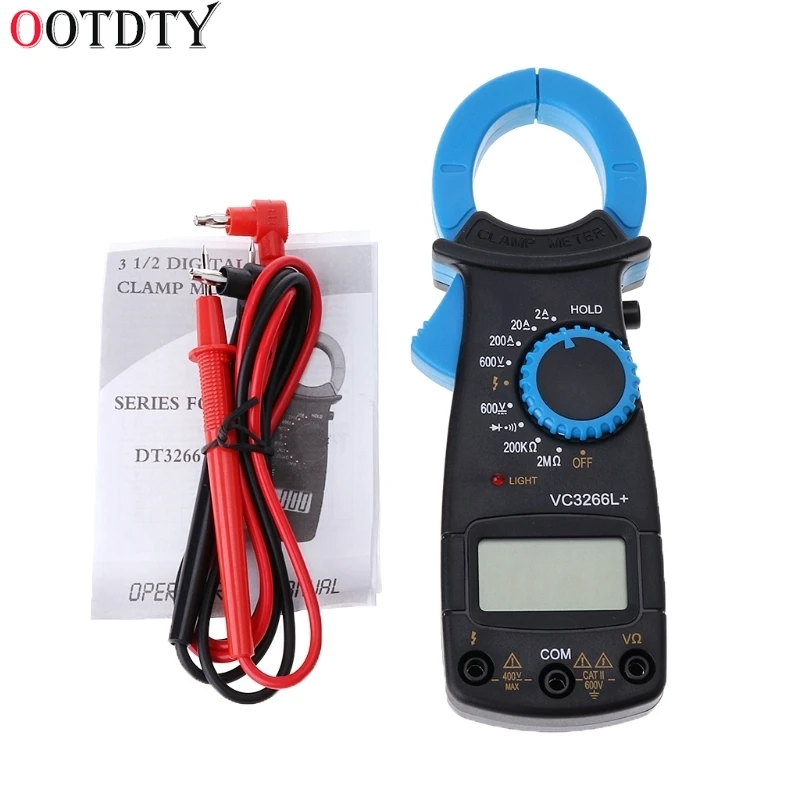 

OOTDTY VC3266L+ Digital Clamp Multimeter AC/DC Voltage Amp Ohm Electronic Tester Meter
