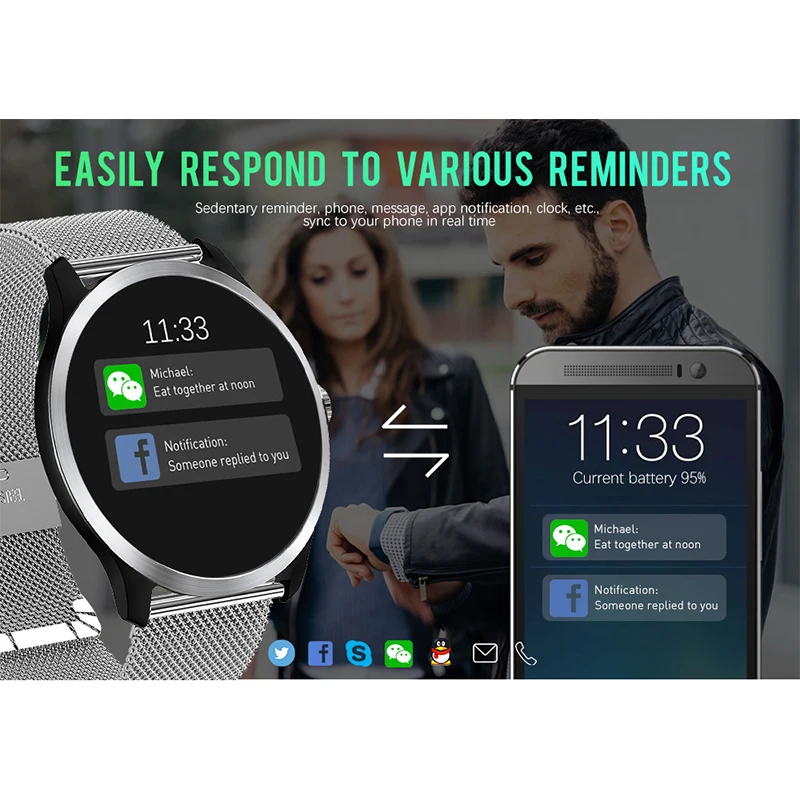 N58 ECG Smart Watch Heart Rate Sleep Monitor 3D UI Multi-sport Fitness Tracker Waterproof Leather Strap Smart Wristwatch