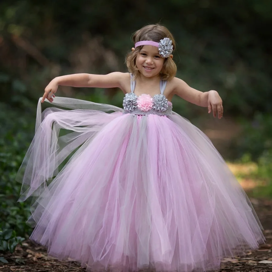 Fashion Flower Girls Tutu Dress Princess Children Baby Tulle Party Dresses Boutique Kids Girls Pageant Wedding Ball Gown Dress (4)