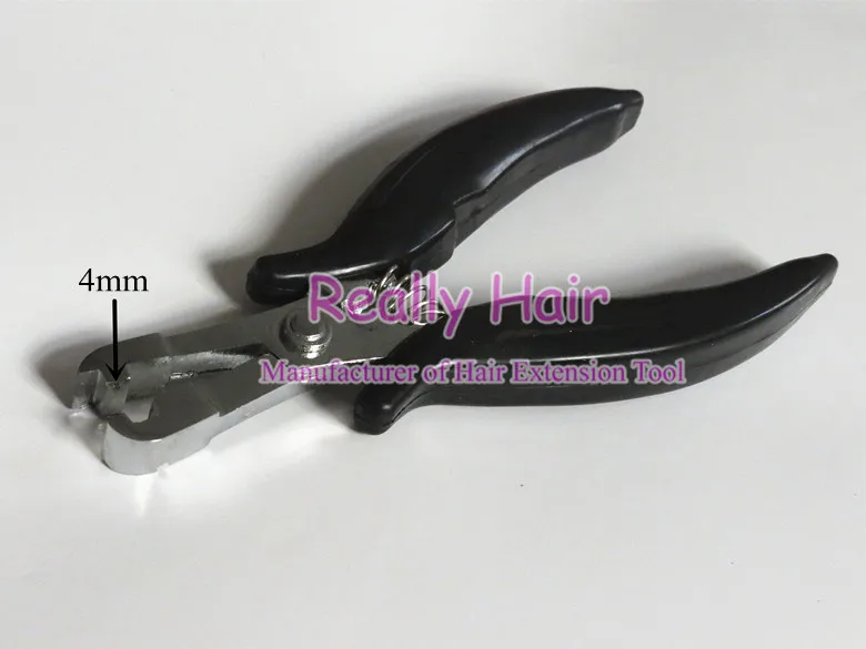 

Wholesale sales of antirust plating flat hair Black handle 4mm model extensions forceps / hair extension tools/Hair plier