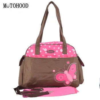 

MOTOHOOD 41*17*30cm Tote Mother Nappy Bag Organizer Butterfly Style Baby Care Bag For Stroller Diaper Bags With Diaper pad