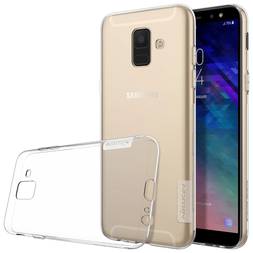 Для samsung Galaxy A6 Plus Galaxy A6 NILLKIN серия Nature термополиуретановый мягкий чехол для задней крышки с Розничная посылка - Цвет: Clear