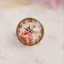 Nueva moda Vintage anillo de dedo de flor reloj de cuarzo ajustable de acero inoxidable anillo de acero joyería banda elástica mejor regalo para las mujeres