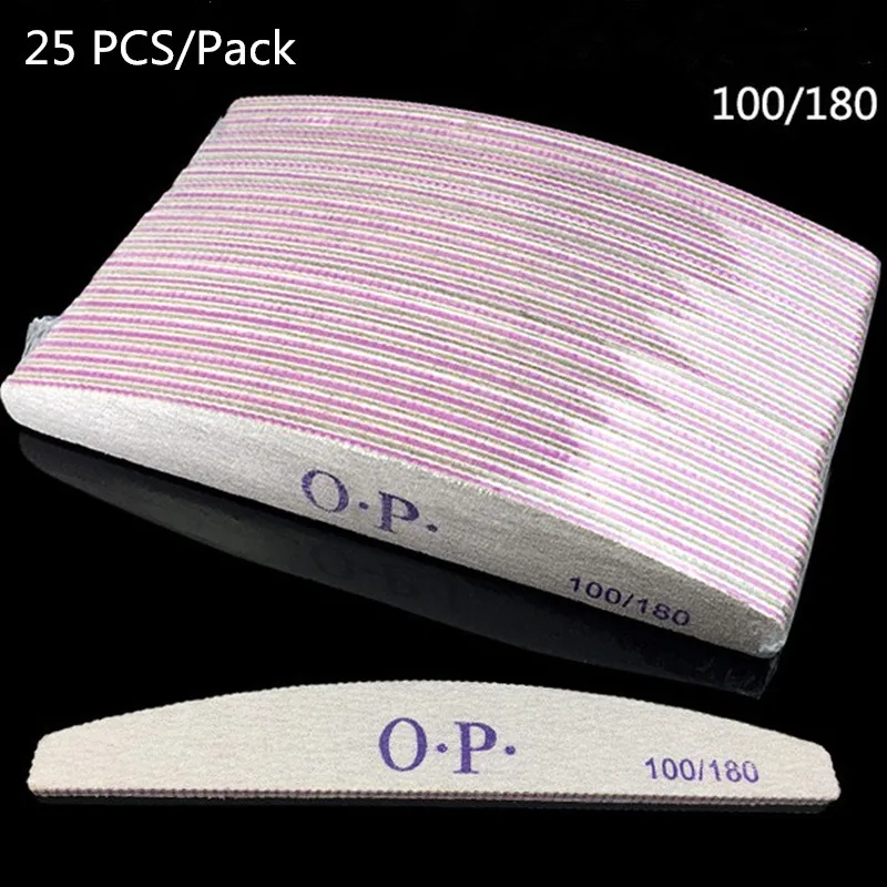 

25 PCS/Lot Nail Files 100/180 Professional Sanding Buffer Block Pedicure Manicure Buffing Polish Beauty Tools Double Side Files