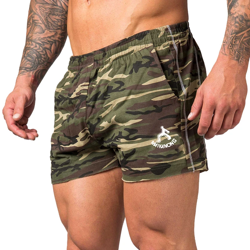 Тренажерные залы лето Бодибилдинг Повседневное короткие Для мужчин спортивная одежда джоггеры Короткие штаны с камуфляжным принтом Мужские шорты дропшиппинг