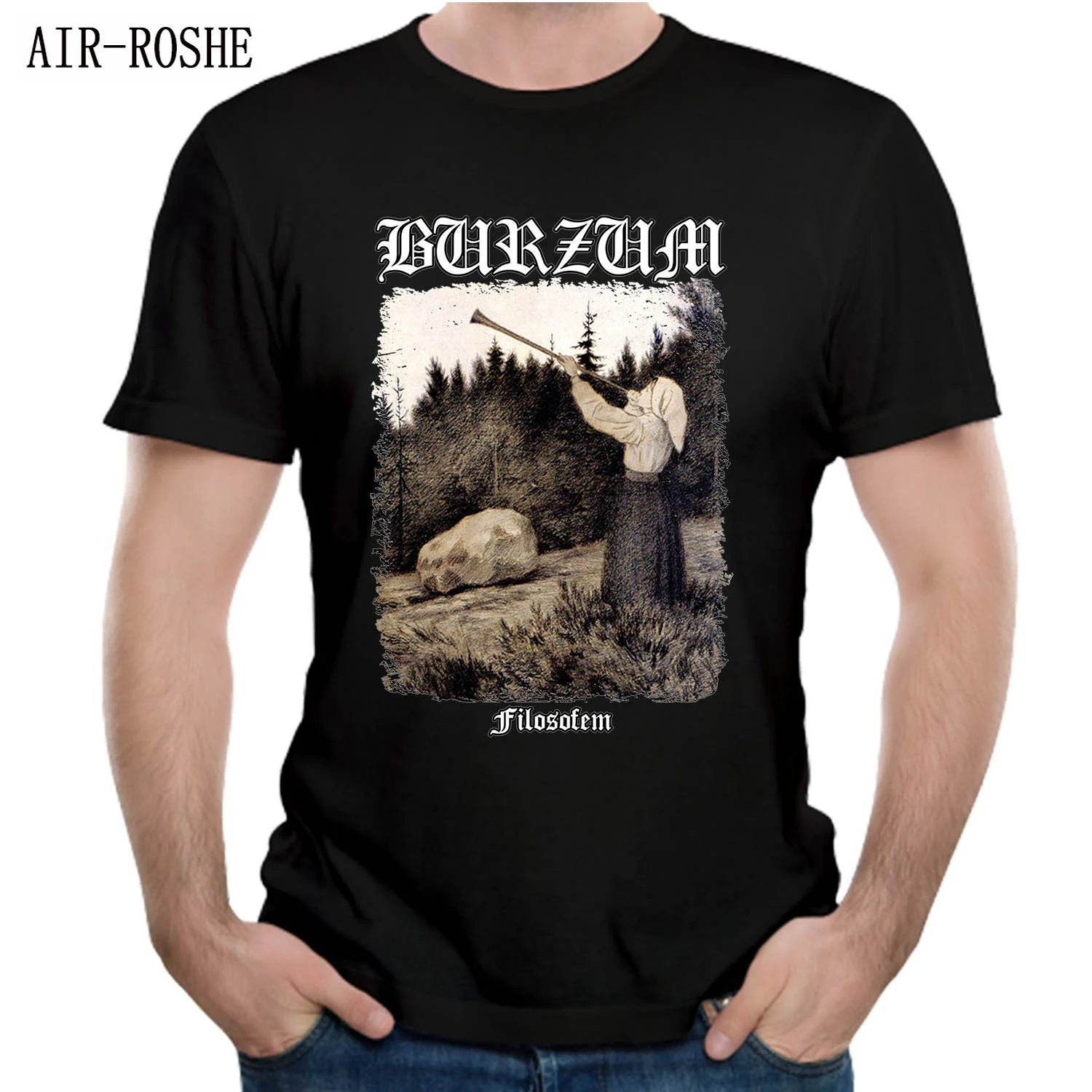 Burzum Filosofem Cover T shirt Summer Top design Popular Tees Nice Short-sleeved Casual Fashion Cool | Мужская одежда