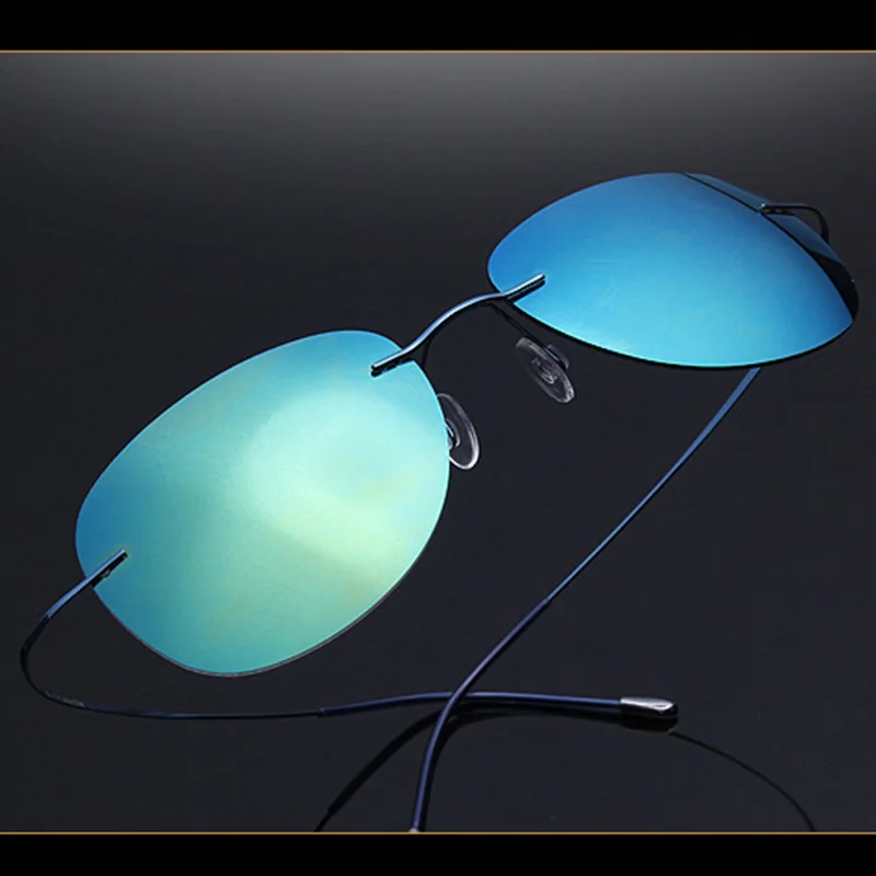 Поляризованные солнцезащитные очки для мужчин Роскошные брендовые дизайнерские солнцезащитные очки для мужчин памяти чистый титан ультра-легкие без оправы RS105 - Цвет линз: RS105 C11