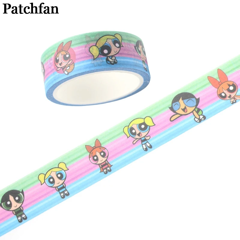 Patchfan Powerpuff девушки косплей малыш мультфильм альбом книга DIY Скрапбукинг клей васи маскирующая лента принт шаблон стикер A2019