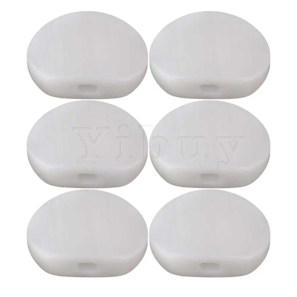 

Yibu 6pcs Guitar Tuning Machine Head Pearloid Oval Acrylic Buttons For Guitar White