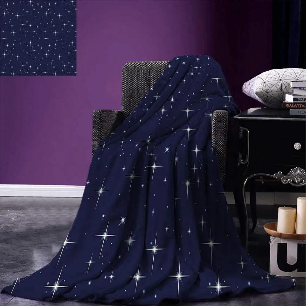 

Space Throw Night Sky with Stars Romantic Space Themed Image Dotted Background Constellation Warm Microfiber Blanket
